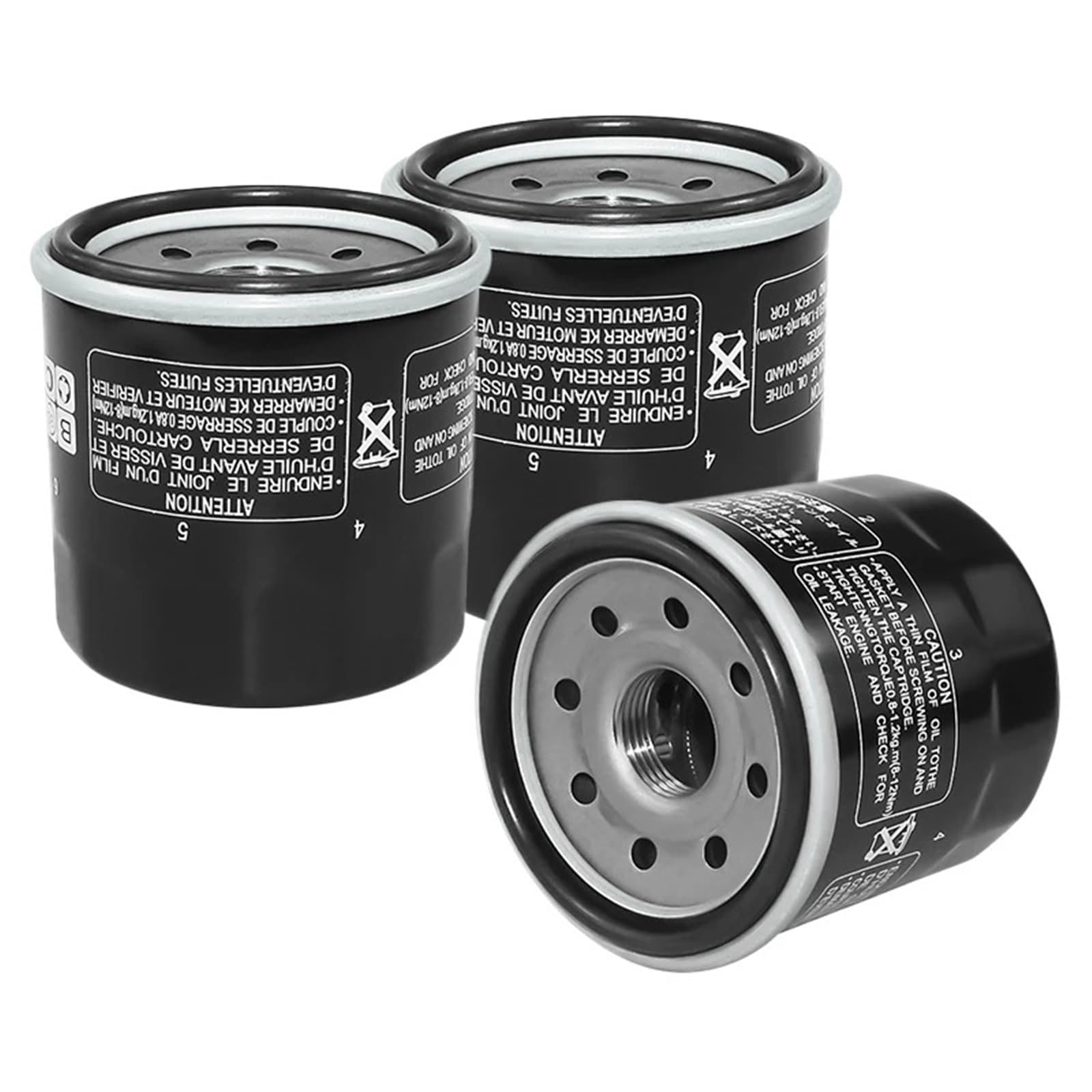 Filtro olio per motociclette Adatto per Kawasaki Prairie KVF 360 650 700 Brute Force 750 Mule KAF KFX 700 Teryx KRF 1/2/3 pezzi Filtro olio per moto(Black 3)