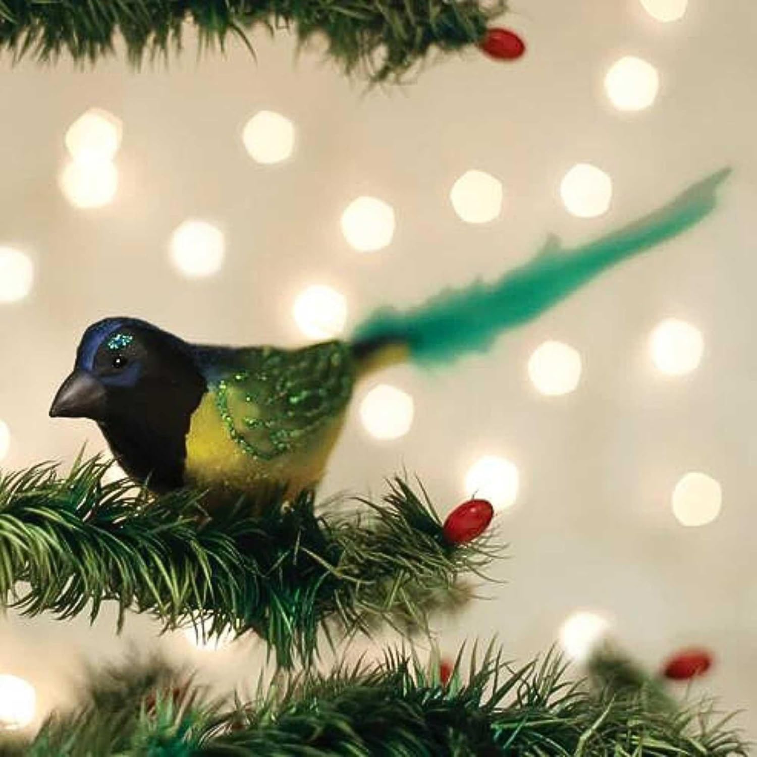 Old World Christmas Green Jay Glass Blown Ornament for Christmas Tree