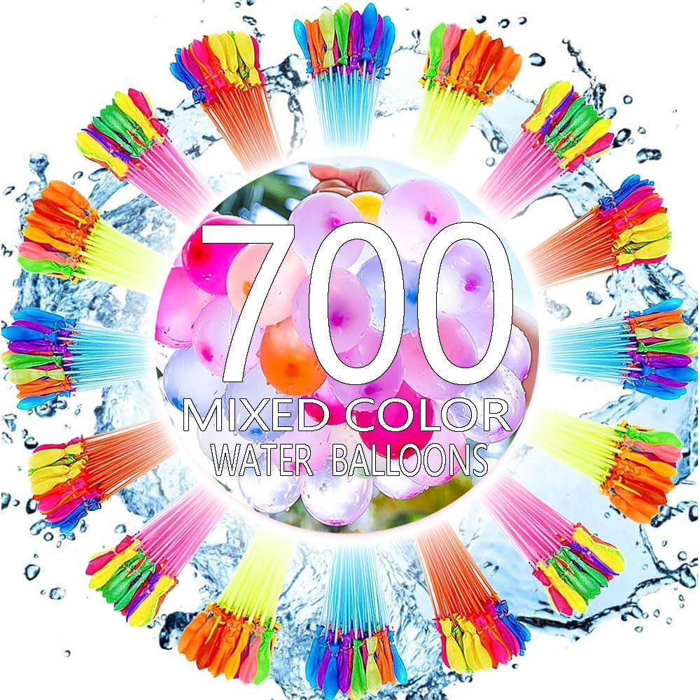 700 PCS Self Sealing Water Balloons Quick Fill, Water Balloon Yard Games Rapid Fill Kids Toys, Balloons Set Summer Splash Party Easy Quick Fun Outdoor Backyard for Swimming Pool B2
