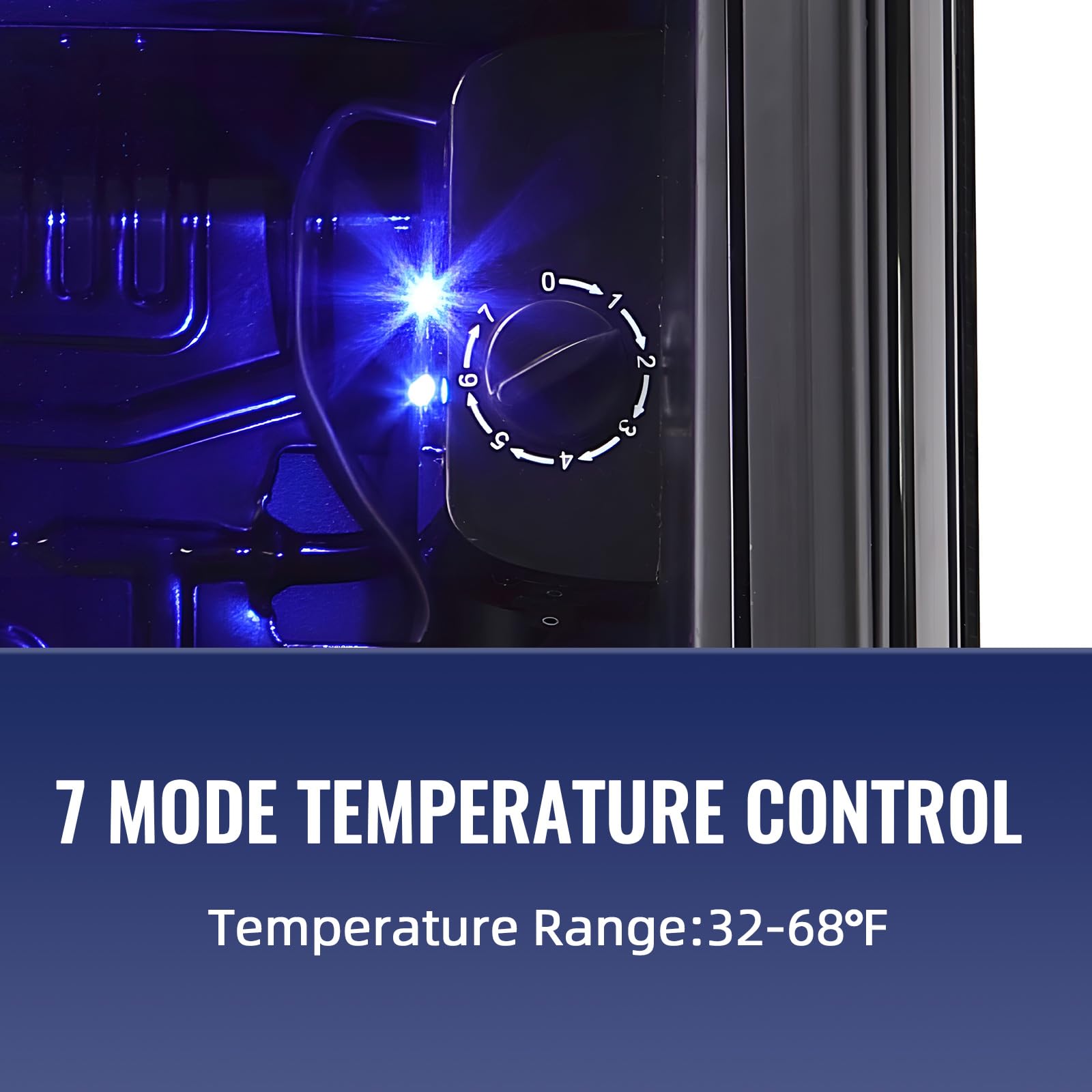 Tacool 3.5 Cu.Ft Beverage Fridge Mini Refrigerator Soda Cooler Glass Door Featuring LED Light & Adjustable Shelves,7 Modes Ideal For Apartment, Office, Dorm on Fridge.com - View 5