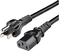Amazon Basics 6ft PC Power Cord - 3 Prong 18 AWG AC Cable for Computer, Monitor, TV, UL Listed Black