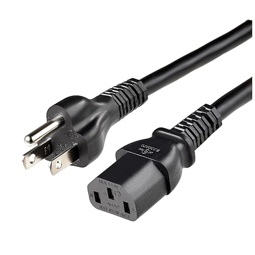 Amazon Basics Universal Replacement Power Cord for PC, Monitor, TV,