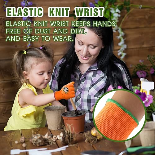 Miniatura 4 de Guantes de jardinería para niños de 3 a 13 años, guantes de jardín con revestimiento de goma de espuma.