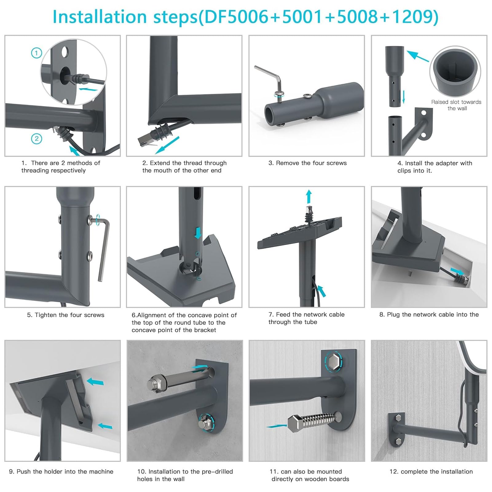 Support Gen 3, Antenne Parabolique Standard V3, Support Mural Long sur Toit avec Adaptateur Tuyau, Kit Montage Pivotant sur Poteau Internet Gen 3 Toits