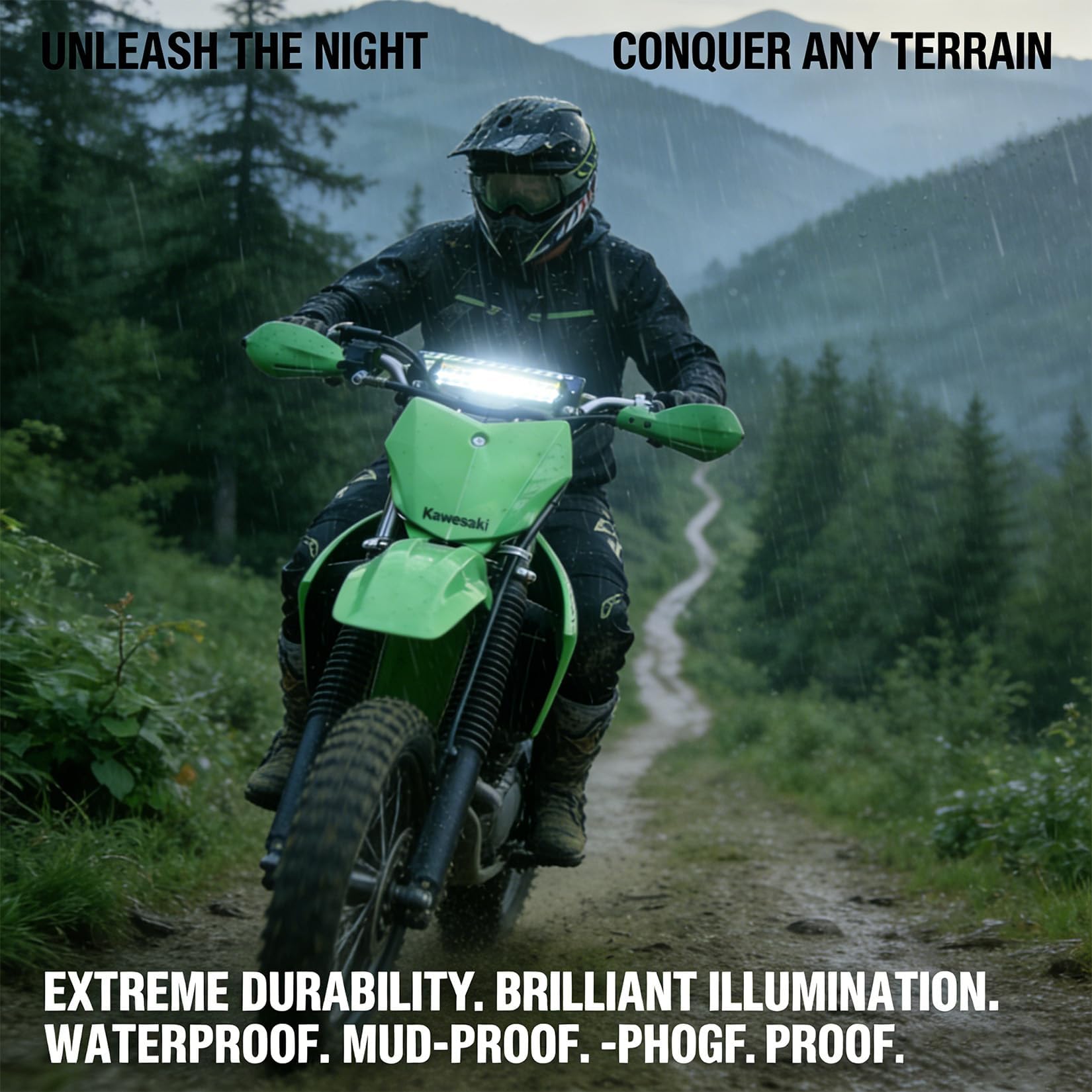 PSLER Geländemotorrad-Lichtleiste – 7/8" Lichtleiste für CRF110, CRF250F, KLX110, TTR110, TTR110E, RM85, YZF450, 12V-24V Geländemotorrad-Scheinwerfer