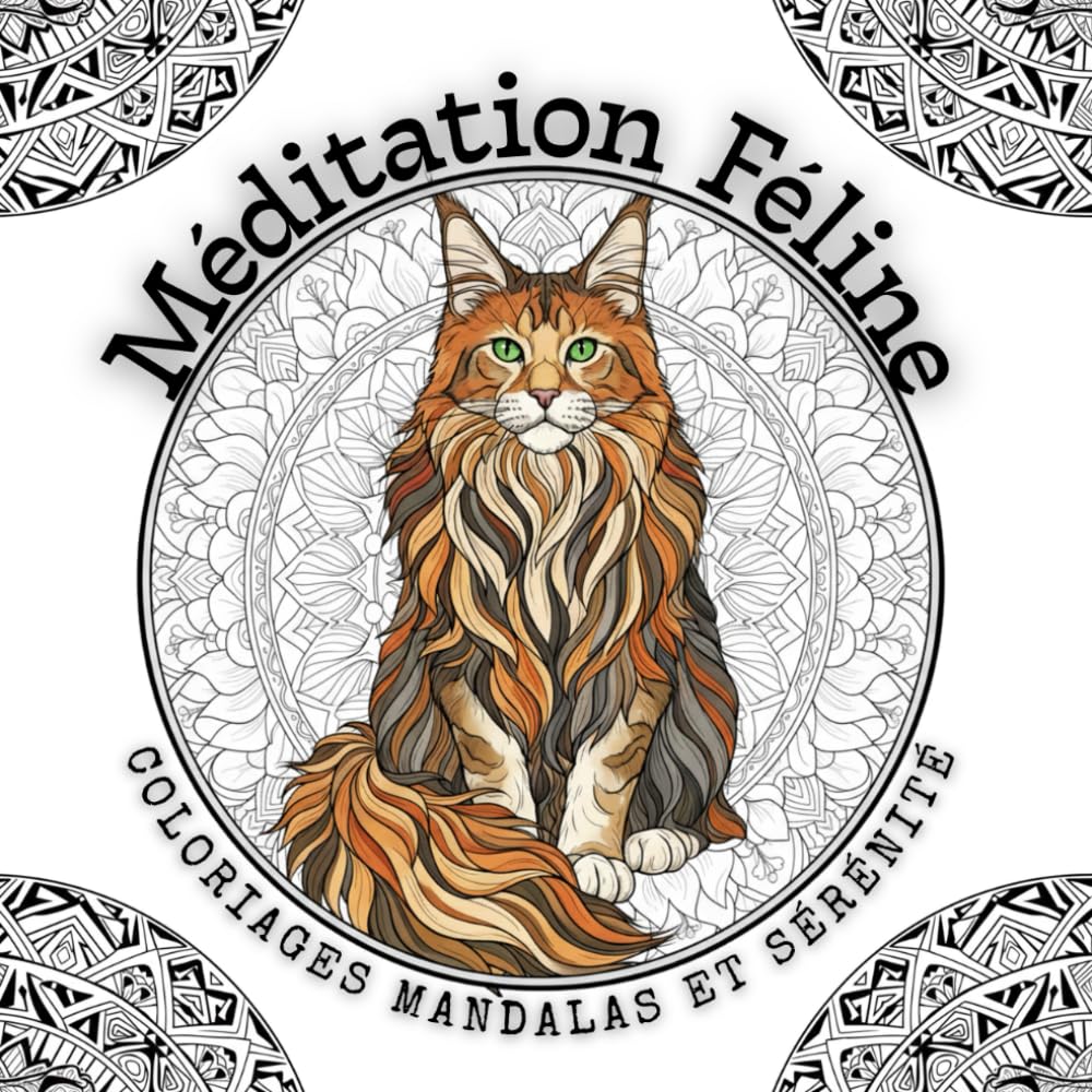 Méditation Féline - Coloriages Mandalas et Sérénité