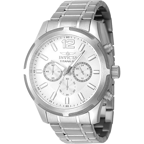 Invicta TI-22 Men 44.5mm Titanium Titanium Silver dial VD54 Quartz