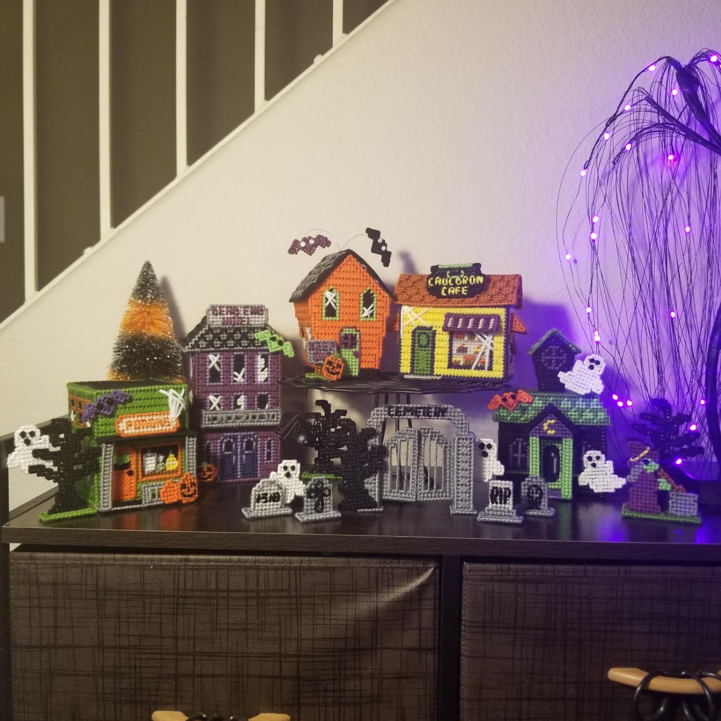 Herrschners Halloween Village Plastic Canvas Kit