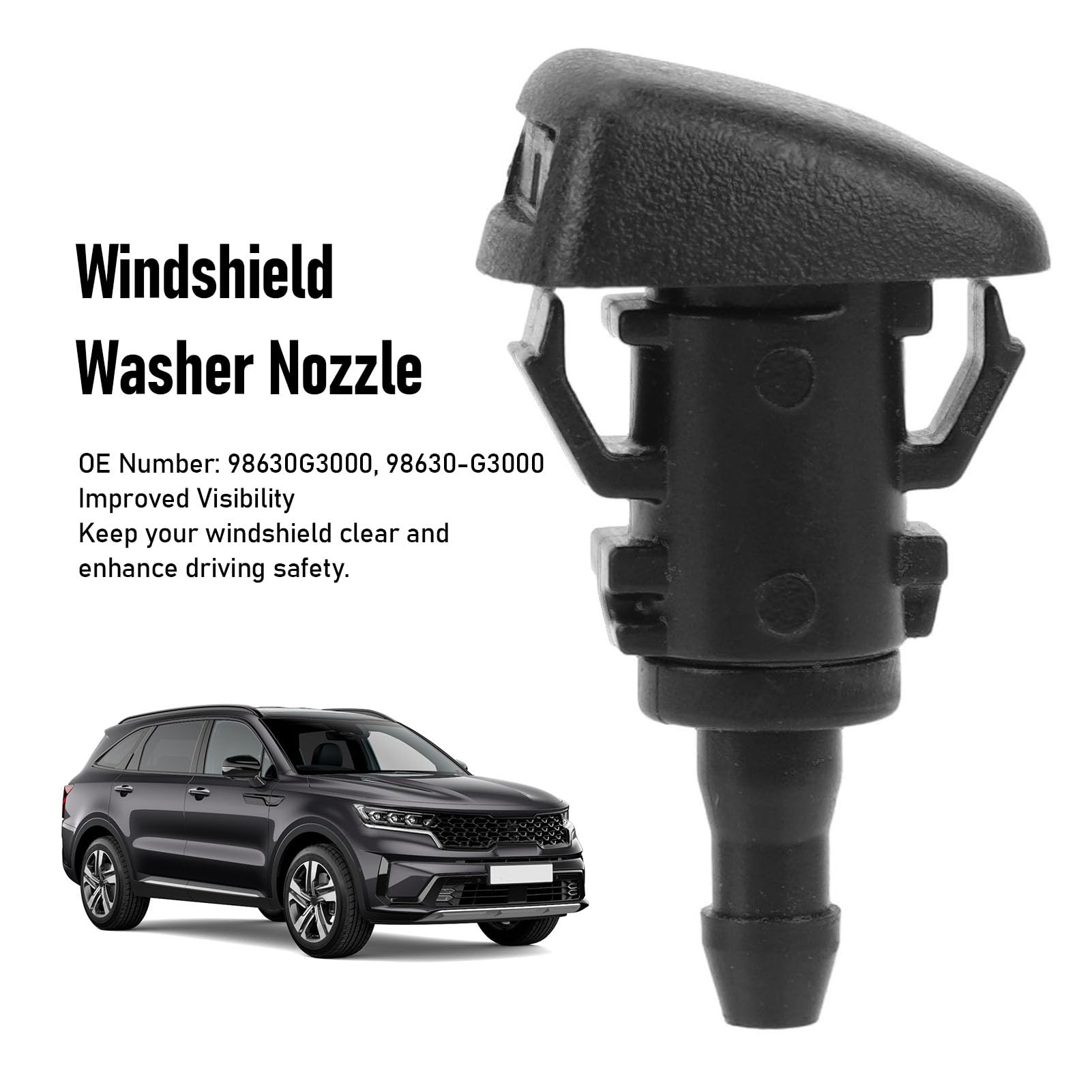 Dysza Spryskiwacza Przedniej Szyby, 1 para Numer OE 98630G3000, 98630 G3000 Dysza Spryskiwacza Przedniej Szyby do Rio Stonic Soul Electric Sorento Picanto Ceed