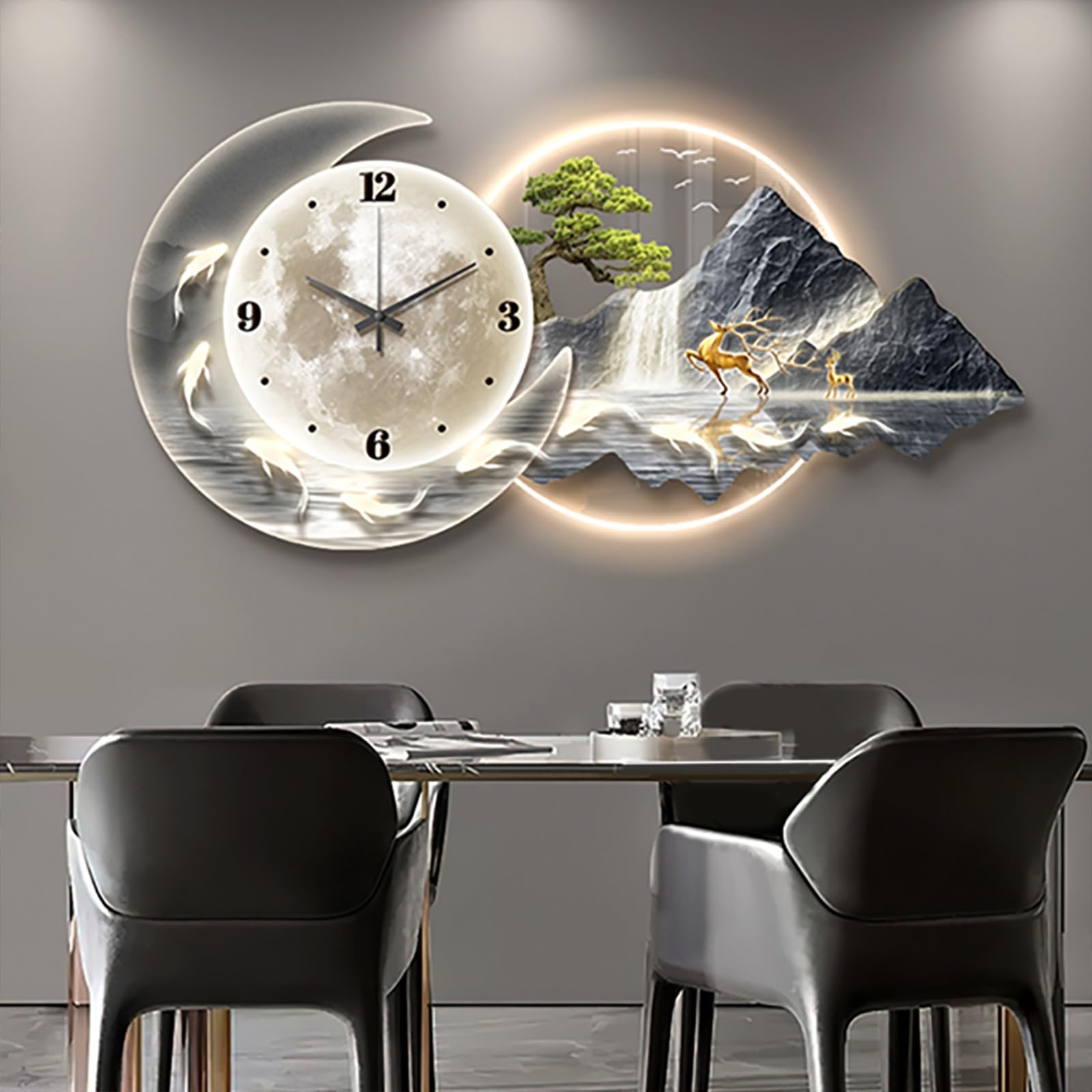 Grande horloge murale 3D silencieuse pour apaiser l'ambiance de votre chambre à coucher