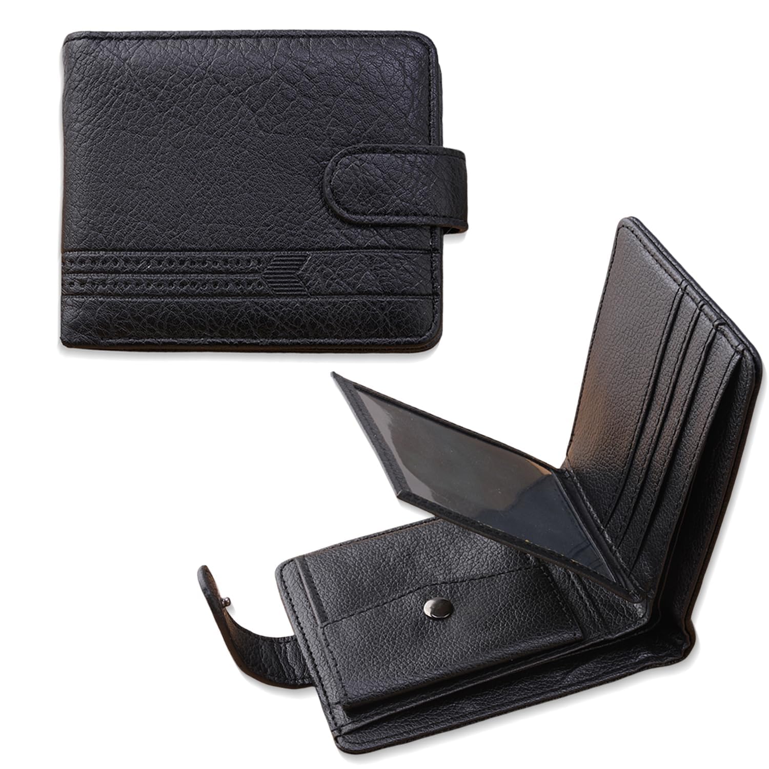 Mens Wallet, Wallet for Men's Leather Original, Pure Leather Wallets for Men Original, Short Bi-Fold PU Wallet with Button Closure, Wild Horn Wallets Men, Purse for Men's Wallet-image-29