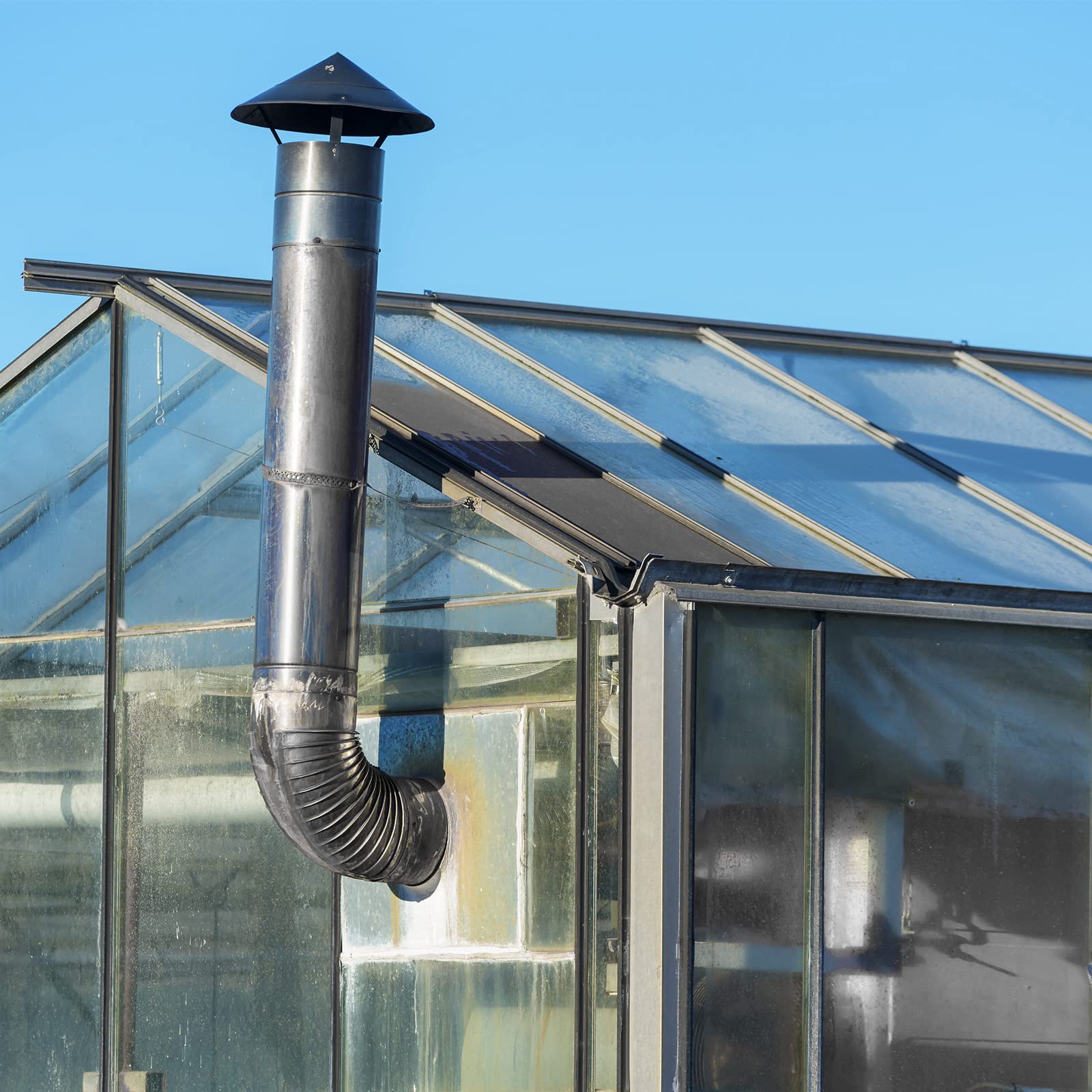 Conector de tubo de conducto de codo de 90 grados de 5,8" de diámetro exterior, conector de tubo de ventilación de chimenea de HVAC, adaptador de hierro galvanizado para tubo de escape de estufa de