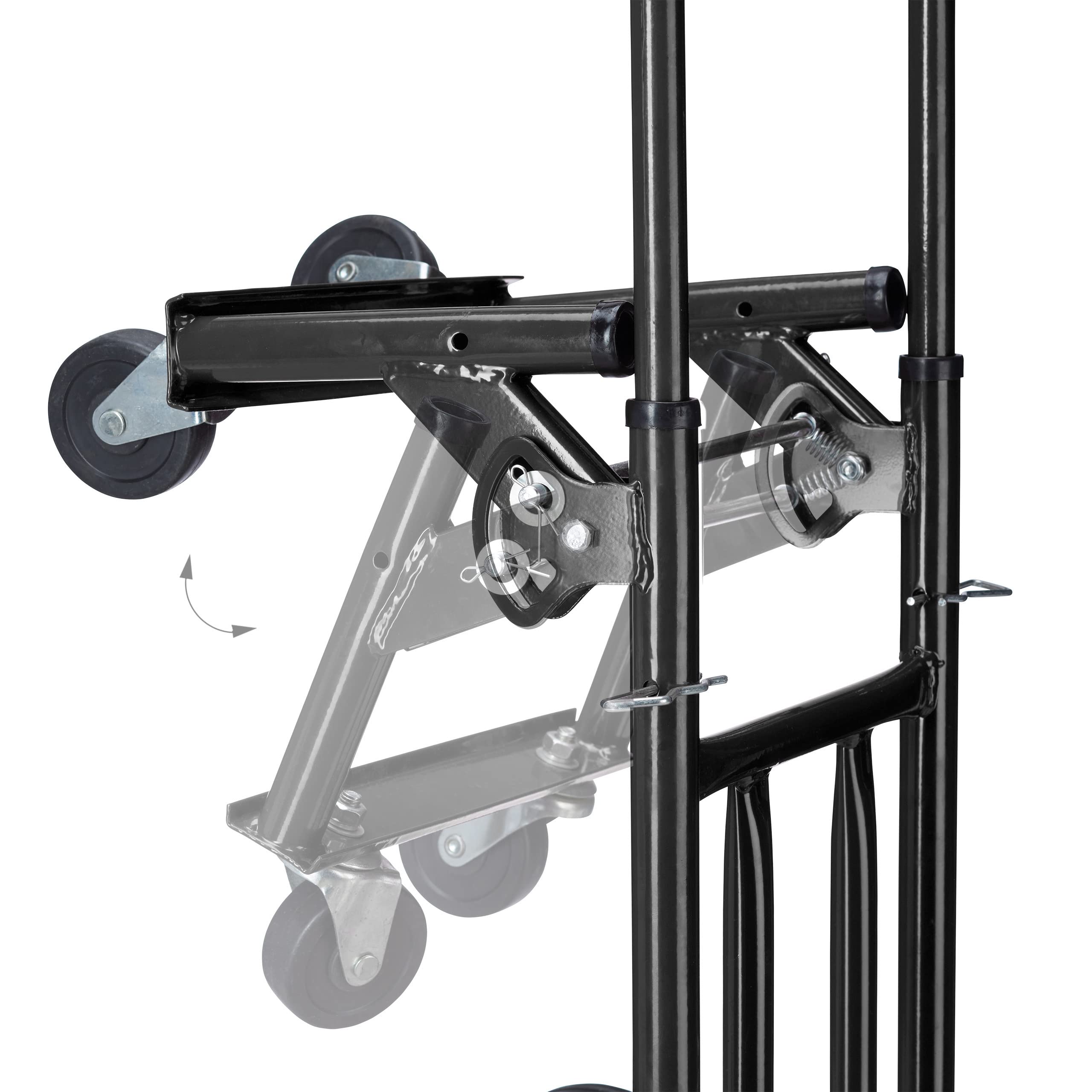 Relaxdays Carrello Portapacchi per Scale, Carrellino da Trasporto, Trolley Saliscale, capacità di Carico 50/150 kg, Nero