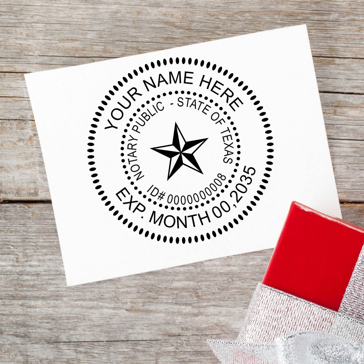 Premium Self-Inking Notary Stamp for Texas Notary Public - Durable, Quick-Stamping, 1-5/8 Round Stamp - Ideal for Official Documents, Certificates,