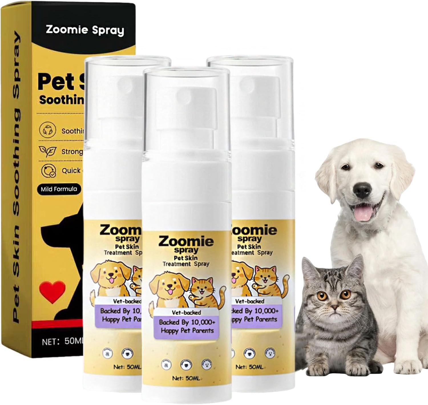1.69oz Zoomie Spray for Dogs, Natural Formula for Pet, Comfort, Easy of Use (3PCS)