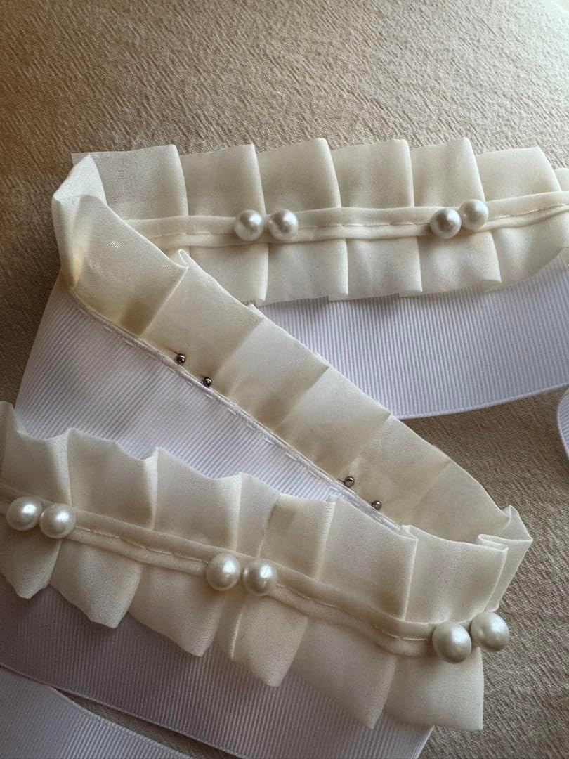 パール重ね衿　レース半衿　レース帯飾り　パール帯締め　レース付け袖　全10点 2点までメール便OK 色音 irone パール重ね衿 レースゴールド 結婚式