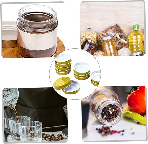 Miniatura 3 de SHOWERORO 12 tapas para tarros de masón, tapas doradas para frascos de conserva, tapas genéricas para conservas, tapas de frascos de repuesto