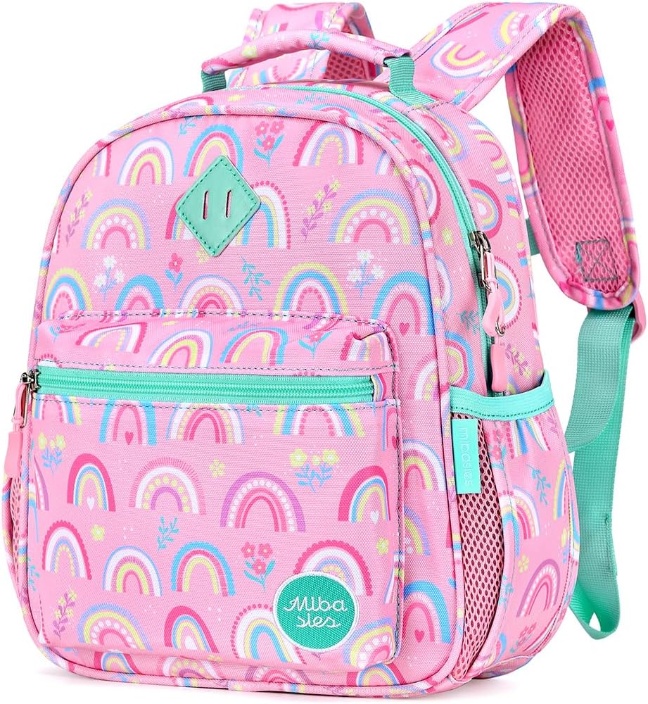 mibasies Toddler Backpack for Girls 2-4, Rainbow Backpack for Preschool Daycare