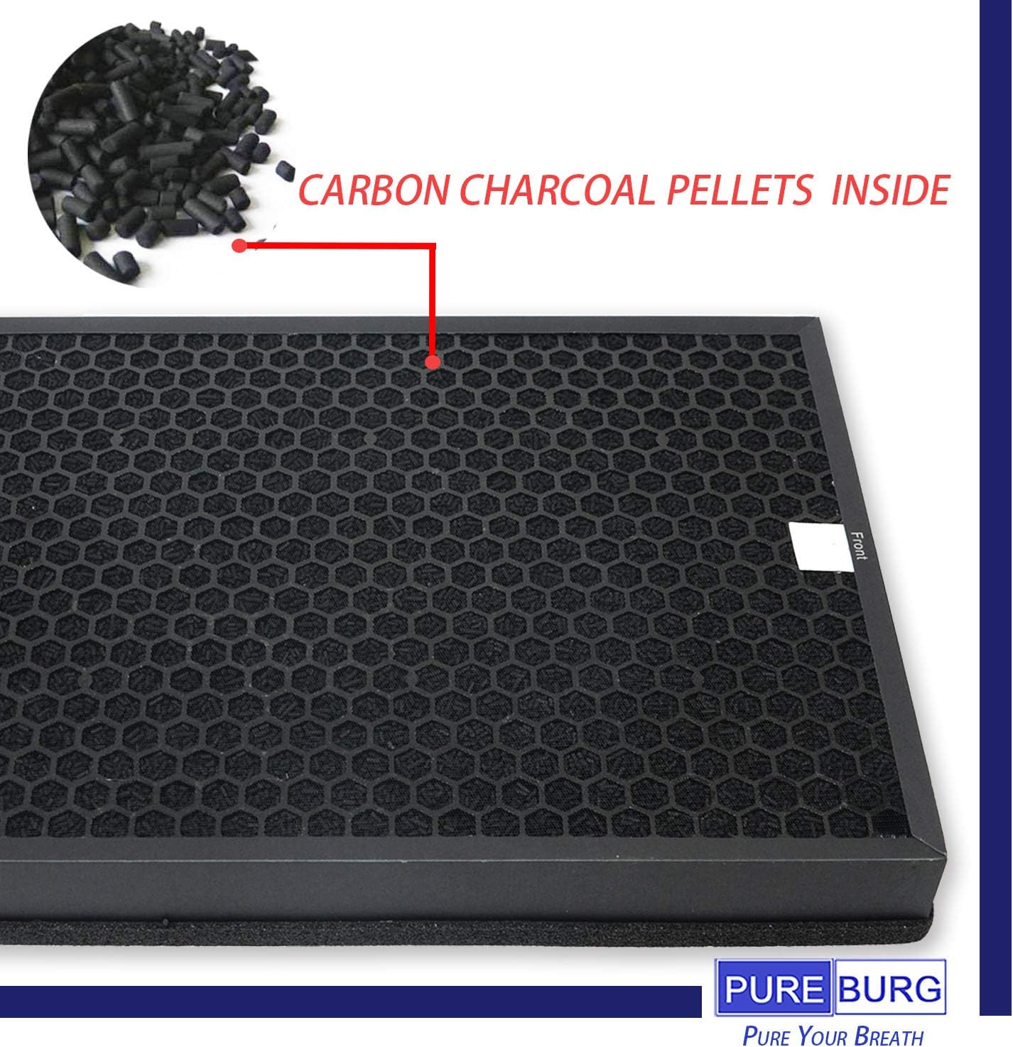 PUREBURG Replacement Filter Set Compatible with Coway Airmega 300 300S Air Purifier,H13 HEPA Activated Carbon MAX2 3-Stage Filtration - Image 3