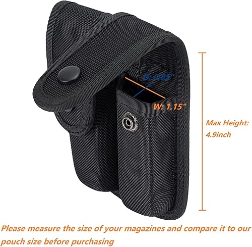 Miniatura 4 de Dotacty Funda de nailon moldeado para cinturón de servicio para pistola, funda para cargador Mag Molle, compatible con cargadores de pila simple y