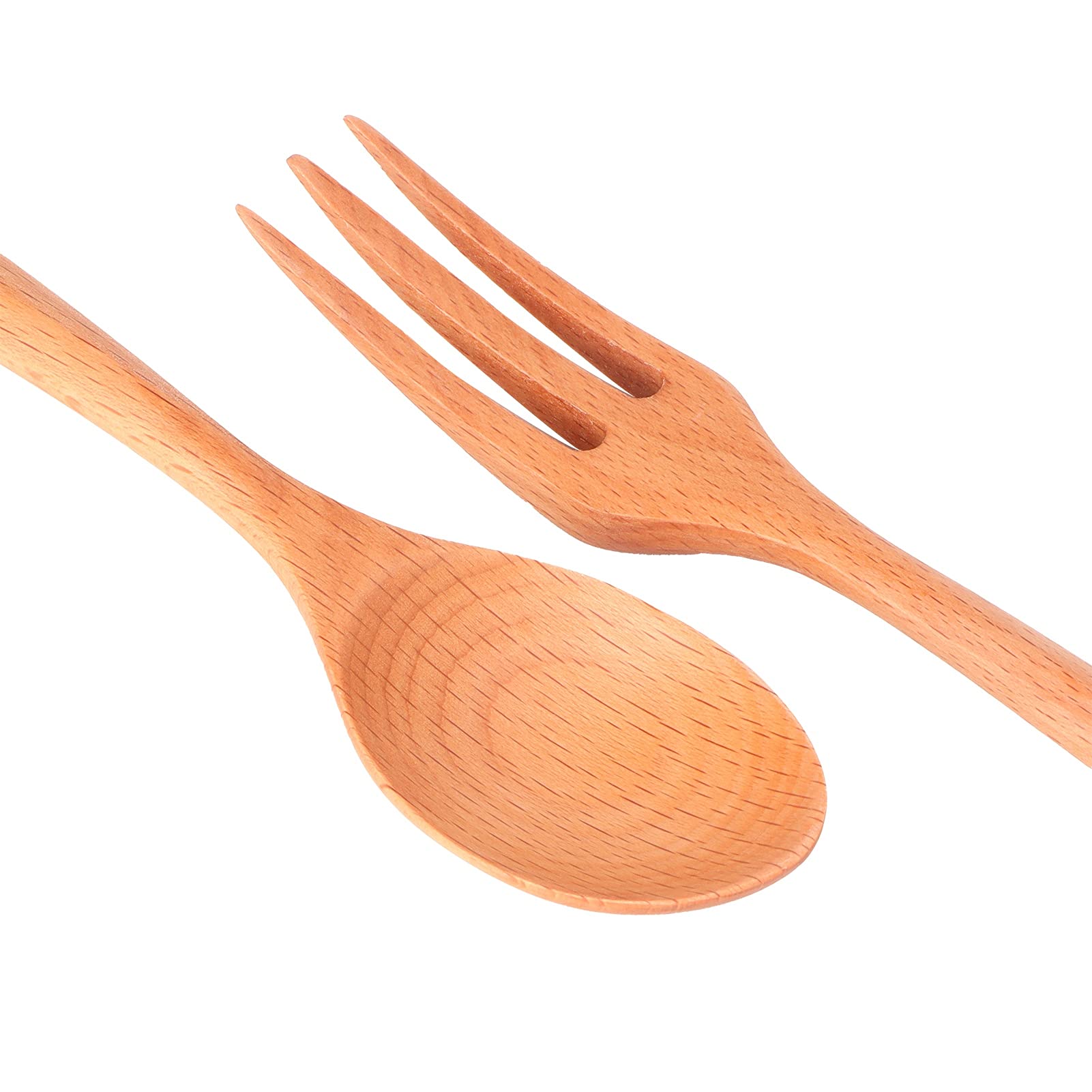 Set van 2 hoogwaardige houten lepels, vork en lepel, slaserver en mixer voor koken in de keuken