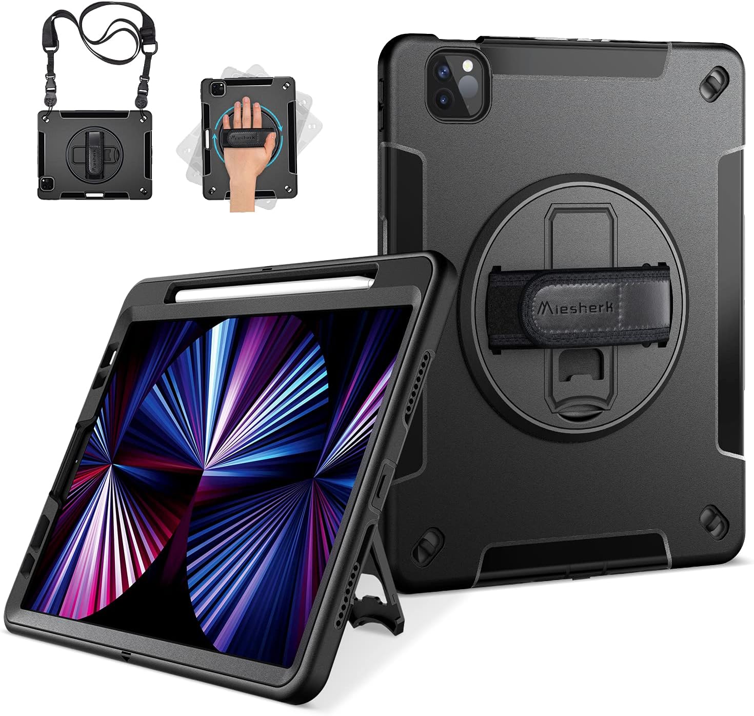 Miesherk Case for iPad Pro 11 2021 Military Rugged Protective