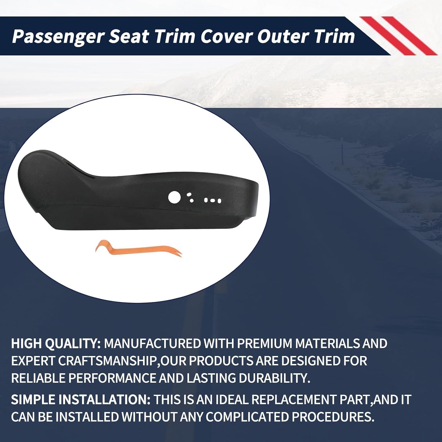 1098349-00,Passenger Seat Trim Cover Outer Trim Panel Compatible with Tesla Model 3/Y 2017 2018 2019 2020 2021 2022 2023.7 Replace 1098349-00-G