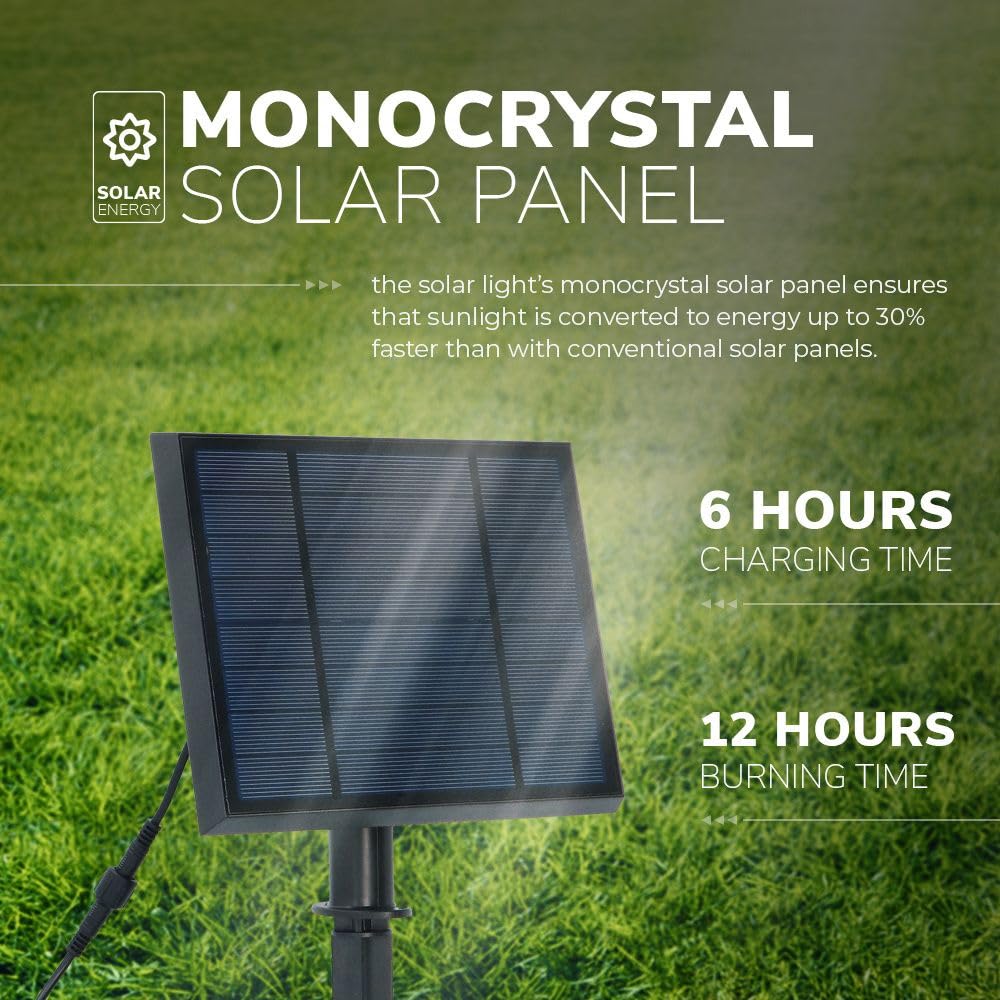 HOFTRONIC - 4er Pack Solar Gartenstrahler Bend Duo IP65 Wasserdicht 3000K Gartenleuchte LED Solarlampen Außen Solarleuchte Erdspieß Wegeleuchte mit Wintersolar Solarpanel Warmweiß Garten Solarstrahler