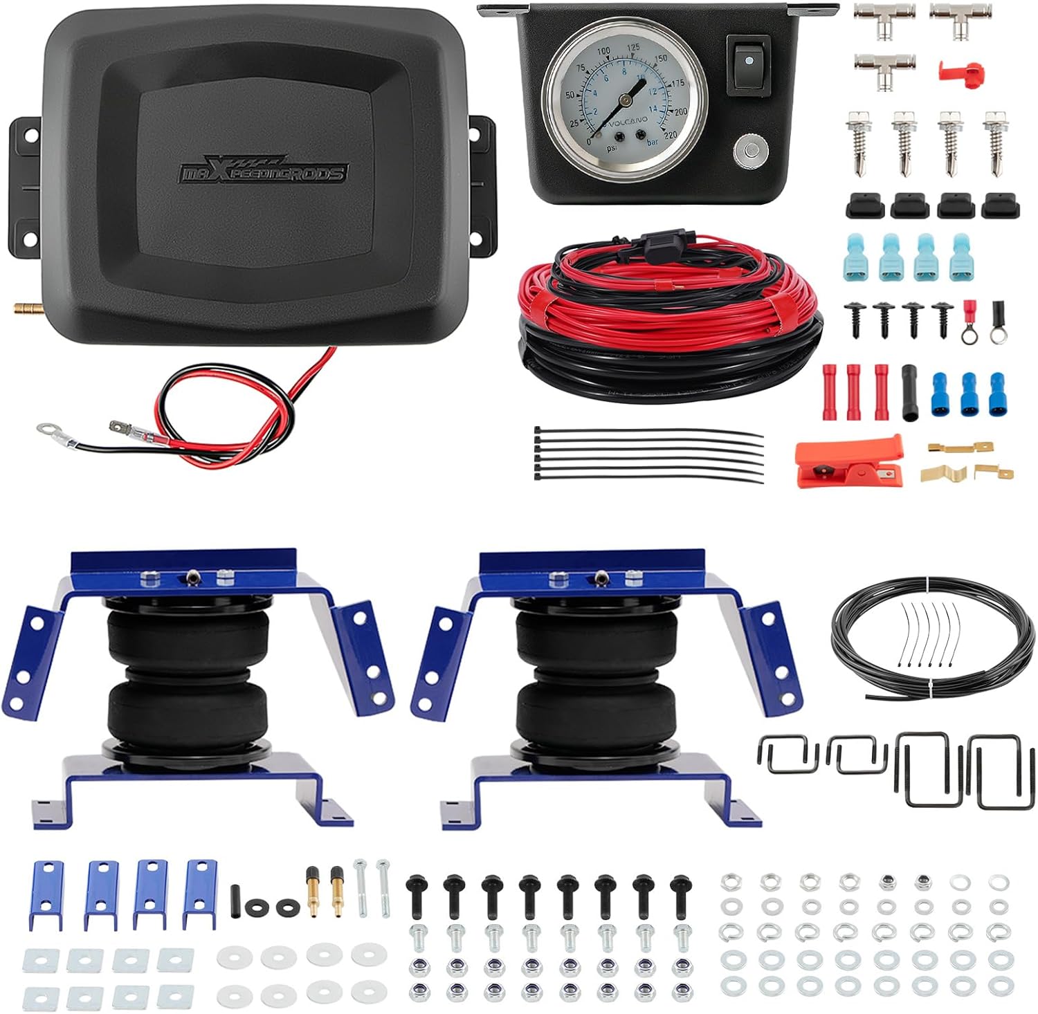 maXpeedingrods Air Suspension Bags Kit & Air Compressor Kit for Chevy C10 C20 C30