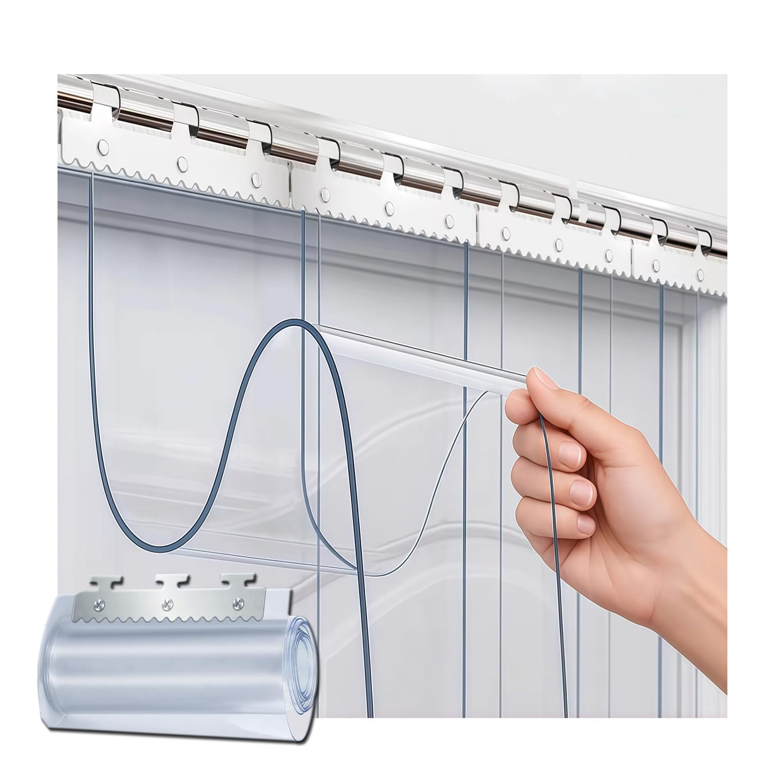 Rideau en PVC isolant flexible pour bloquer le froid dans un garage