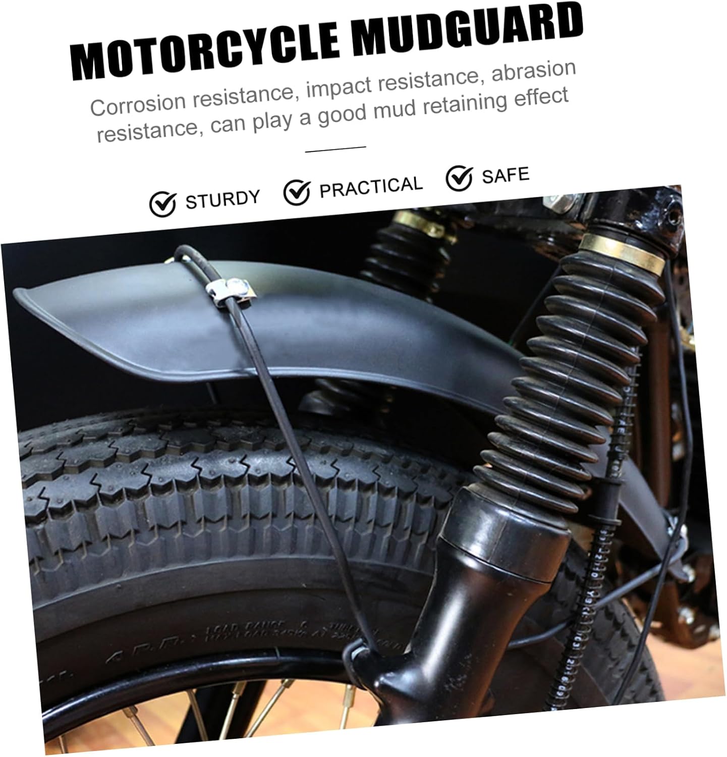 PRETYZOOM Motorcycle Front Material Mud Guard for Bikes Easy Install Protects Tire from Mud Rain