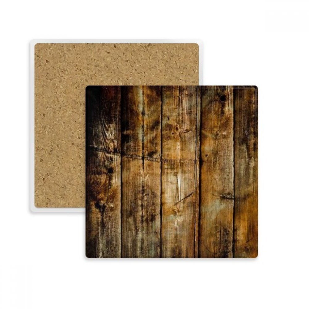 Coaster tasse de pierre rétro tan bois noir pour support verre absorbant