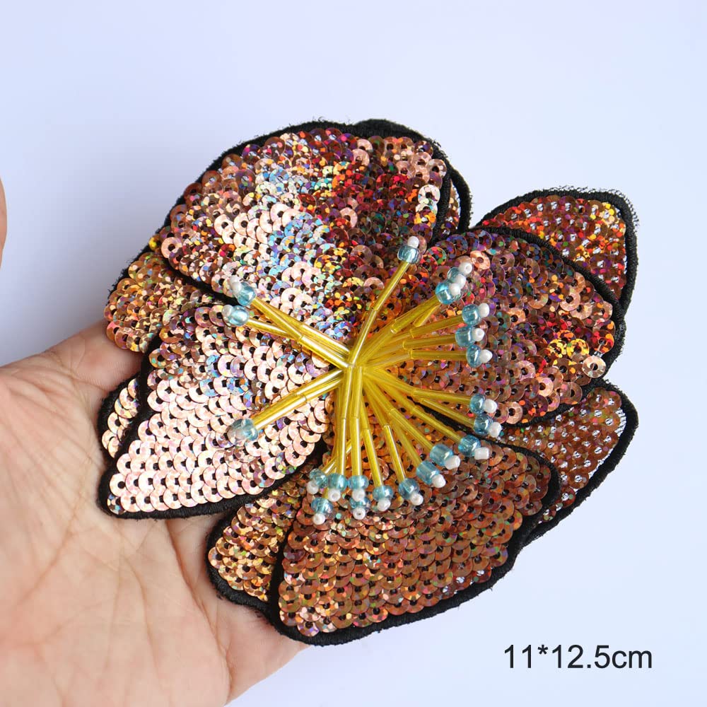 SUPERFINDINGS 4 Paia 4 Colori Fiore Paillettes Cucire su