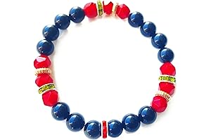 Black Onyx and Red Jade Protection Bracelet: Rasta and Jamaican Inspired Natural...