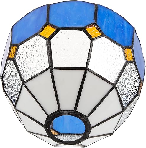 DOITOOL Pantalla de cristal de vitral, pantalla de lámpara de cristal, decoración vintage para mesa, pantalla decorativa, pantalla de piso, pantalla