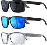 ANYLUV Lunettes de soleil homme polarisé, Lunettes de Soleil rétro pour hommes Style de sport avec UV400 Protection de la conduite
