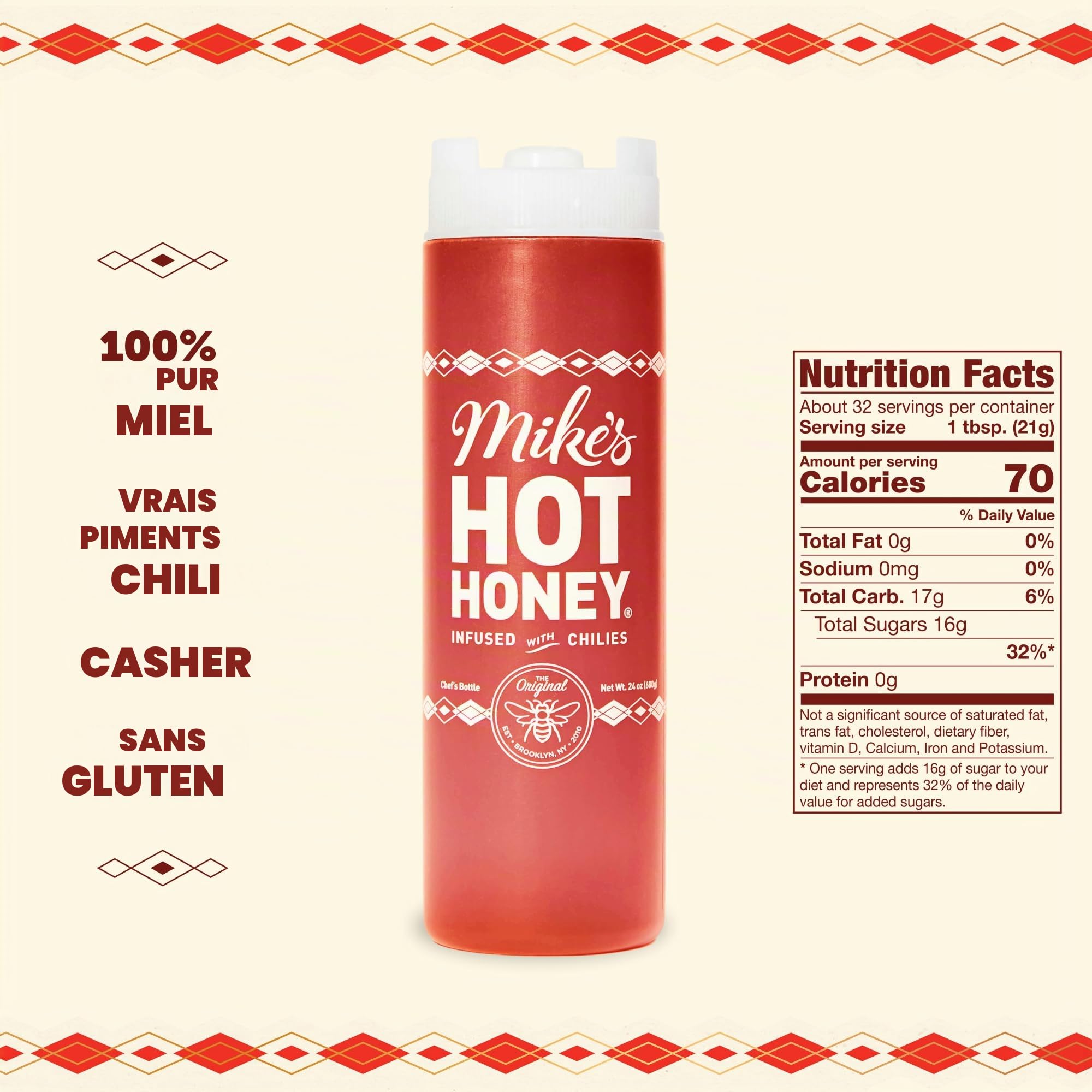 Mike's Hot Honey Bouteille de chef de 680 ml