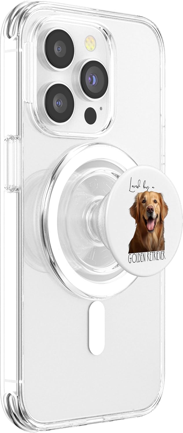 Loved By A Golden Retriever Dog Puppy Pet Lover PopSockets MagSafe PopGrip for iPhone