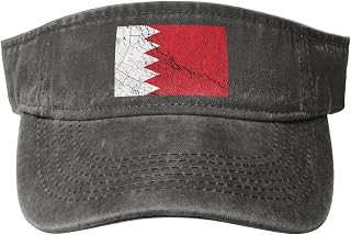 Flag of Bahrain Texture Effect Sun Visor Hats for Women Men Empty Top Adjustable Sport Cotton Golf Sun Hat