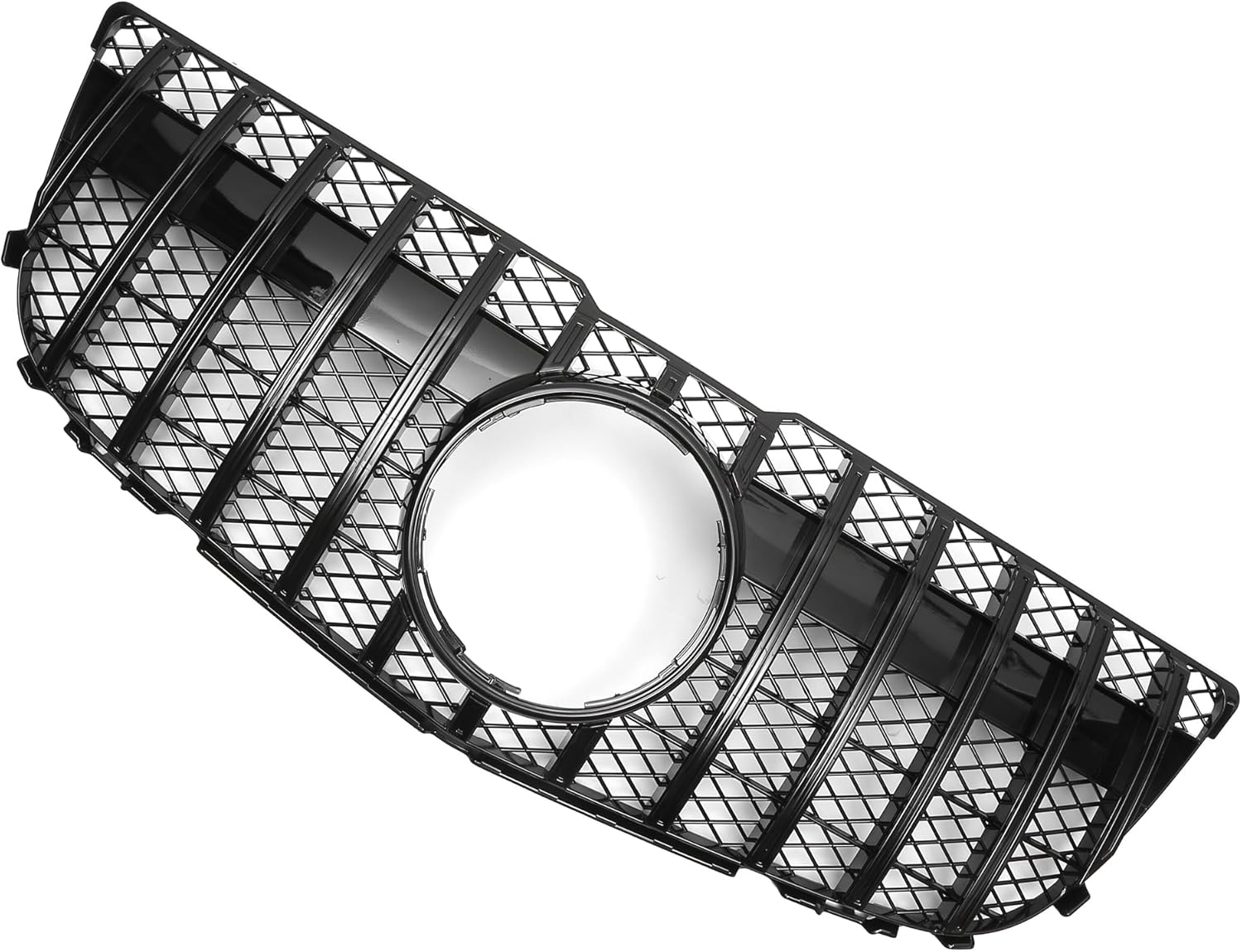 X AUTOHAUX Front Upper Hood Bumper Grille Grill for Mercedes-Benz GLK300 2013-2015 Front Upper Bumper Kidney Grille Grill Gloss Black