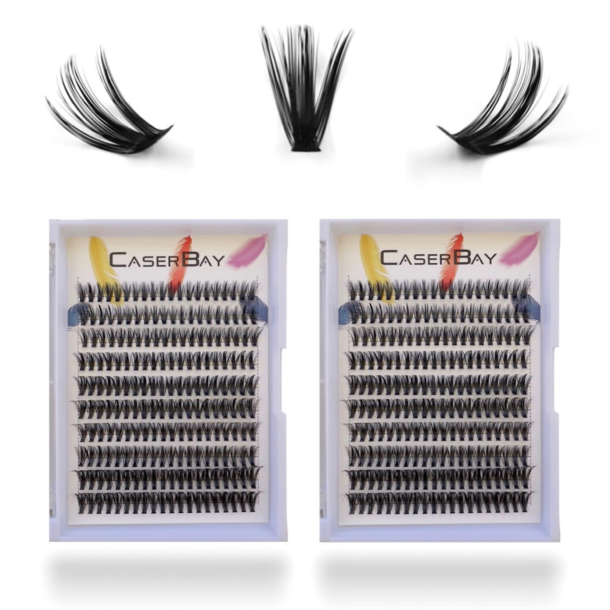 CB Cluster Lashes, 400 Pcs, 2-Trays, Large Tray Individual Eyelash, 12mm-16mm, 20D 30D 40D, C, D Curl, DIY Volume Eyelash Extensions At Home Or Professional Makeup, D Curl, 12-16mm Mix Tray, 40D