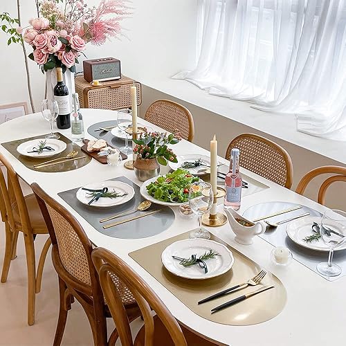 Miniatura 5 de Vernox Manteles individuales de lujo de acero inoxidable, antideslizantes, resistentes al calor, resistentes a las manchas, antideslizantes,