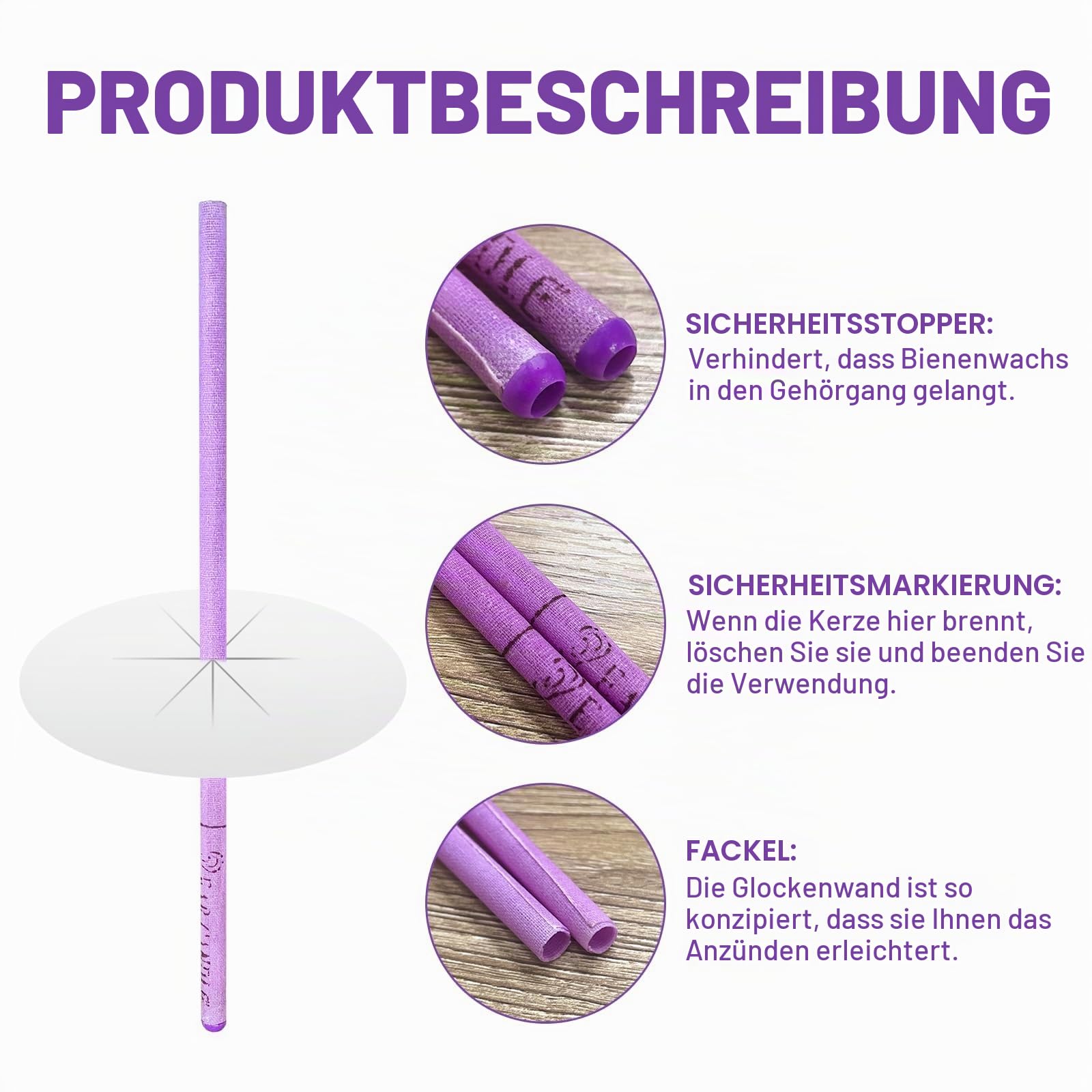 Ohrenkerzen, 16 Stück Ohrenkerzen zur Reinigung Ohrenschmalz, Traditionelle Wellness zur Entspannung & Druckentlastung, Inkl. 8 Schutzscheiben & 16 Wattestäbchen, Sanfte Reinigung
