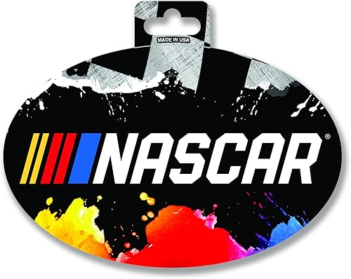 Rico Industries NASCAR - Adhesivo ovalado de colores, 3.5 x 5 pulgadas