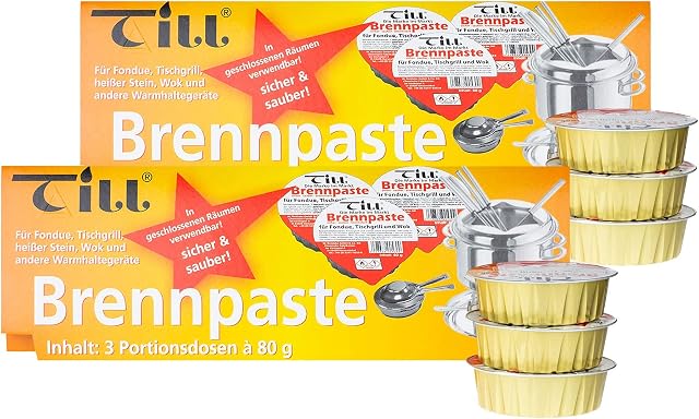 Till Fondue Gel 3 x 80g pots per Pack - Different Sets (2X Set of 3 80g (6 Pieces))