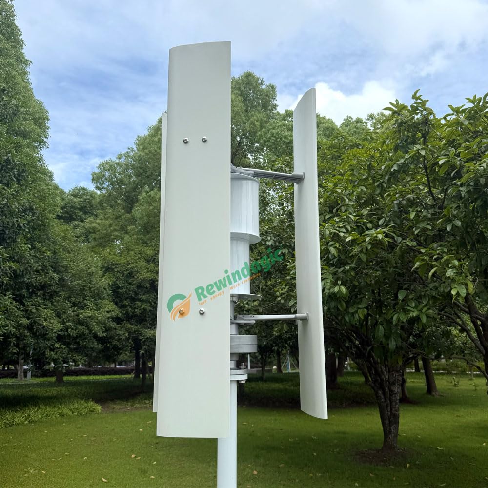 800W Windkraftanlage Vertikal 12V 24V 48V Windgenerator mit Laderegler 3 Klingen Windturbine für Heimgebrauch Garten Boote Hütten Windräder (24V mit regler)