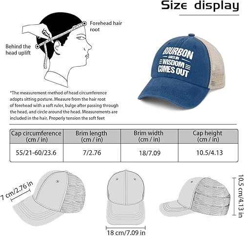 Miniatura 4 de Sombrero divertido Bourbon Goes in Wisdom Comes Out para hombres, sombrero para papá, gorra gráfica