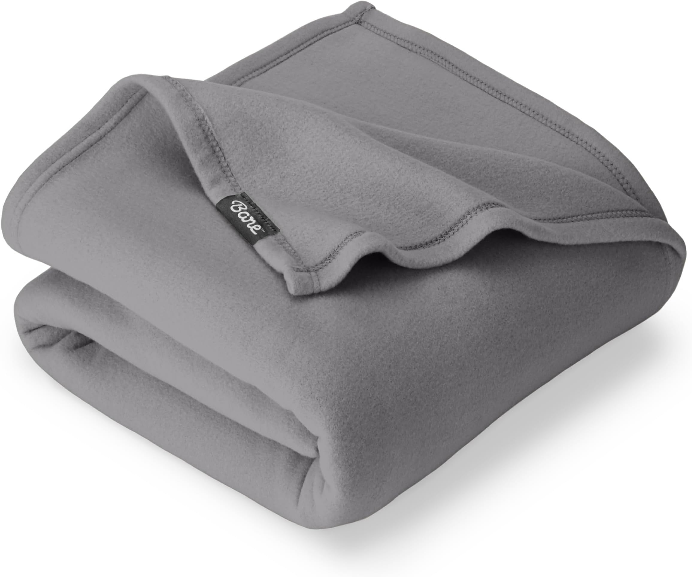 Bare Home Polar Fleece Blanket - Full/Queen Blanket - Grey - Warm & Cozy - Premium Fleece Blanket - Blanket for Bed, Sofa, Camping, Travel and Cold Nights - Lightweight Blanket (Full/Queen, Grey)