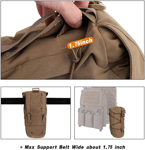 Miniatura 5 de Bolsa táctica Molle EDC Utilidad con cordón para revistas, bolsa universal compatible con Molle y cinturón