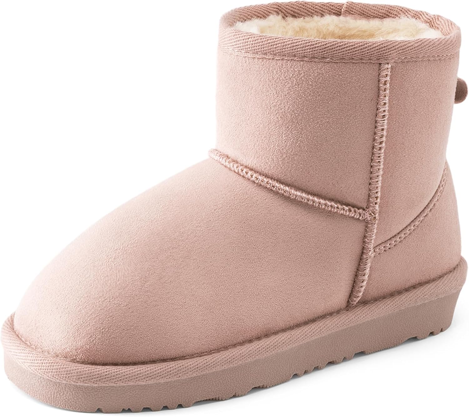 DREAM PAIRS Girls Boys Boots Kids Winter Ankle Faux Fur Lined Snow Shoes FuzzyClassic Kid's Low Boot for Toddler/Little Kid/Big Kid